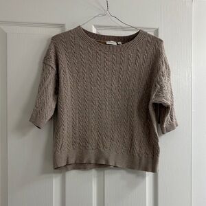 Cyrus Taupe Cable Knit Sweater